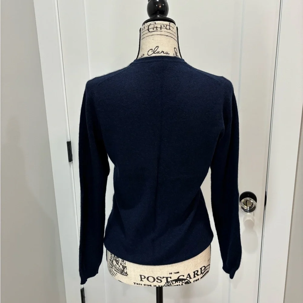 Charter Club Navy Blue Cashmere V-Neck Sweater - Picture 3 of 6